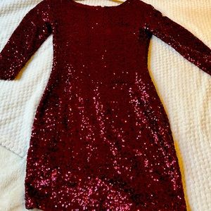 Purple sequin bodycon mini dress
